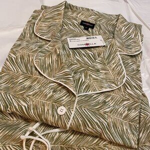 COSABELLA Bella Long Sleeve & Shorts Set Palm Aloe and White Size 2X NWT